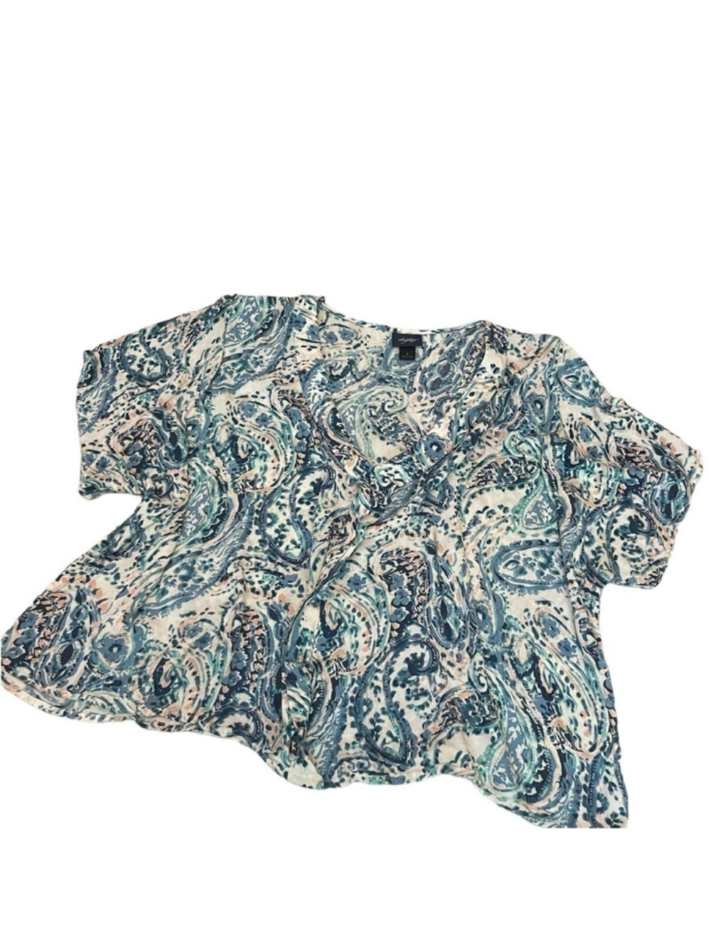 Daytrip by Buckle Women's Floral Blue Shirt Her Size Small